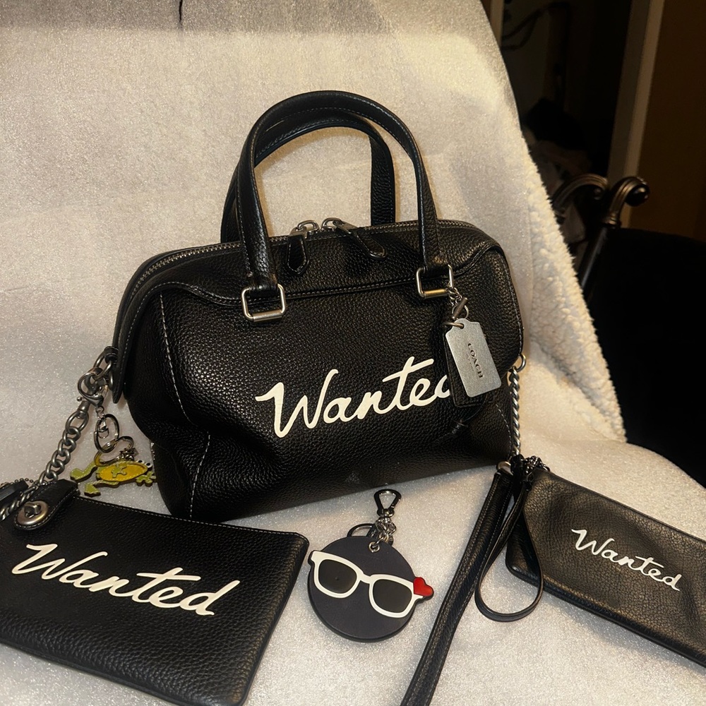 Coach Wanted Set, RARE, Purse, Large Wristlet/Wallet, Small Wristlet, Fob.